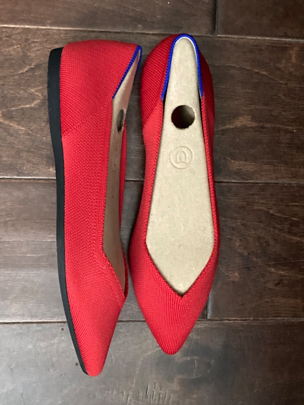 NEW Rothy's The Point Lollipop Red Sz 7 Washable Knit Flats